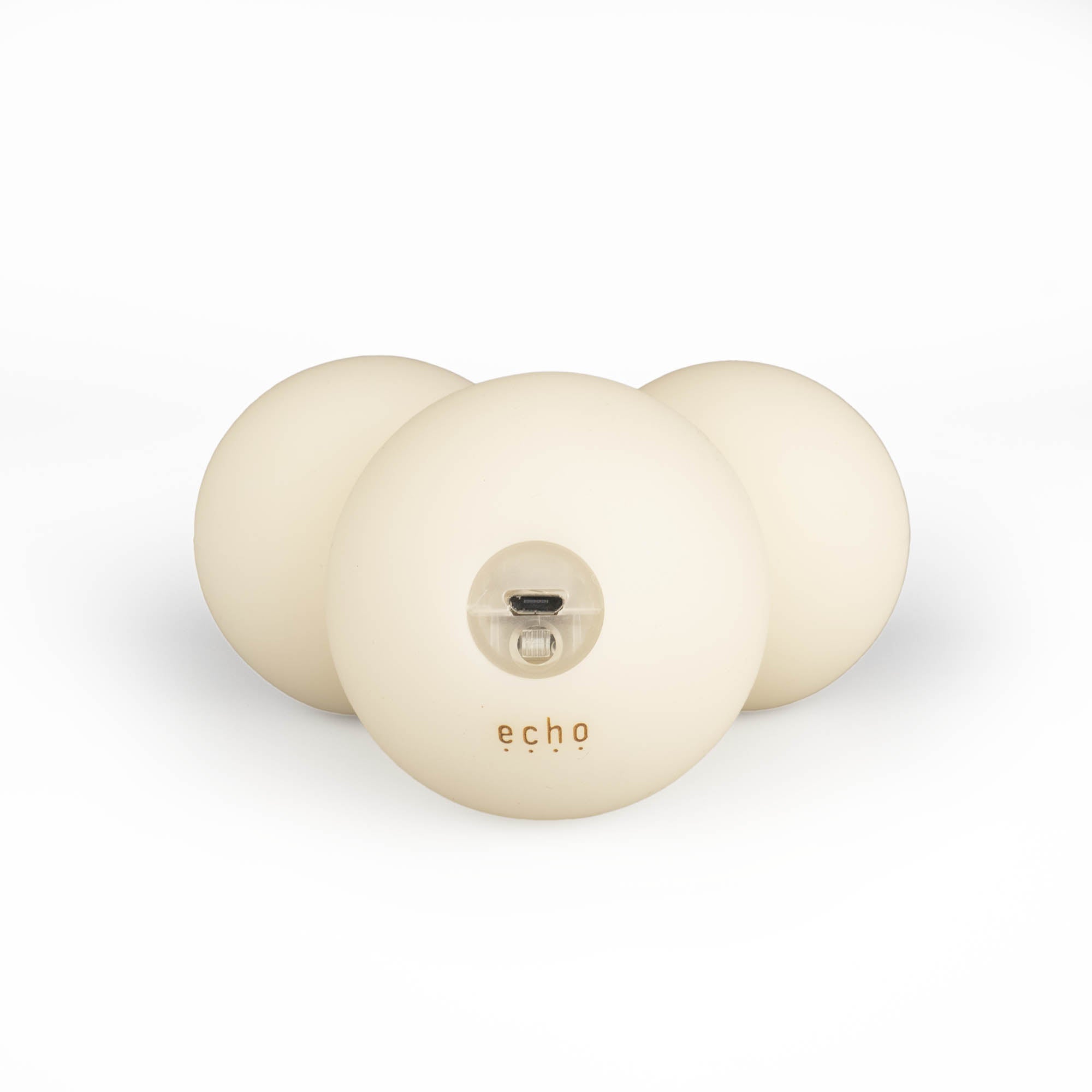 Echo glow juggling balls on a white background