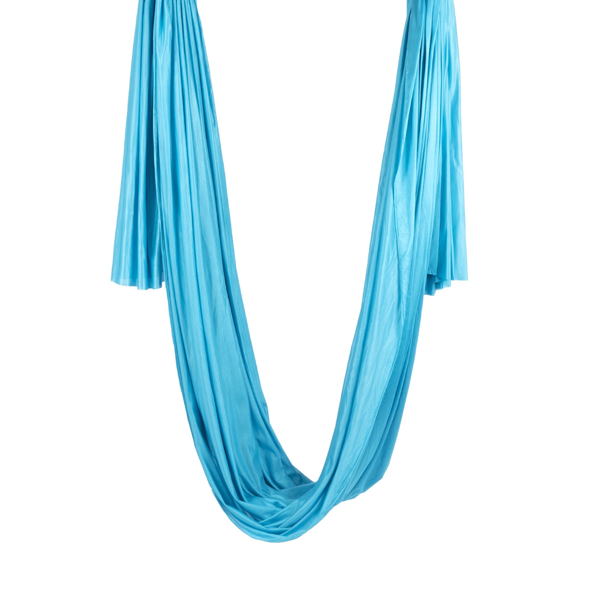 Turquoise yoga hammock rigged