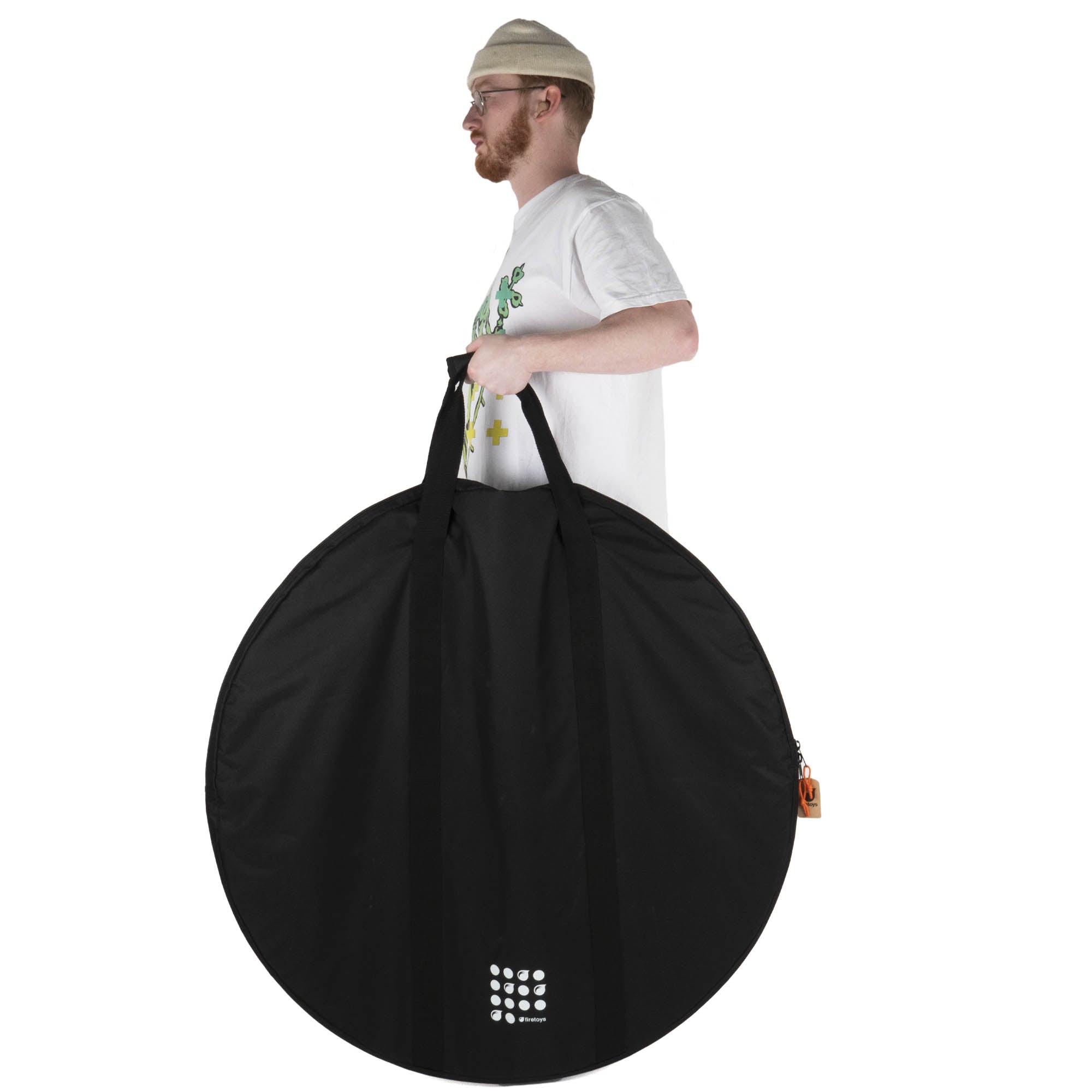 small bag held by strap