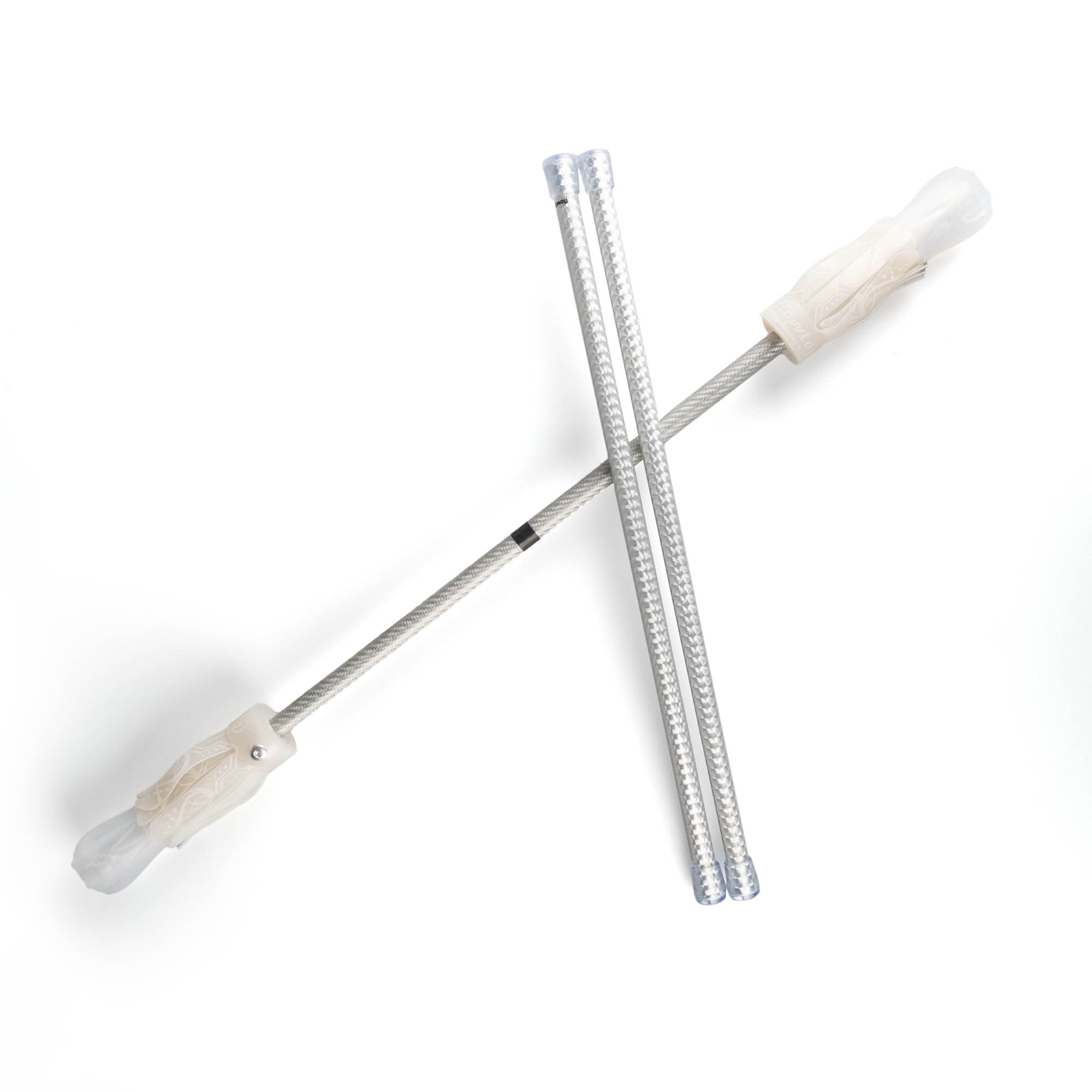 Devil sticks resting on Flowtoys Composite LED Glow Flower Stick V2