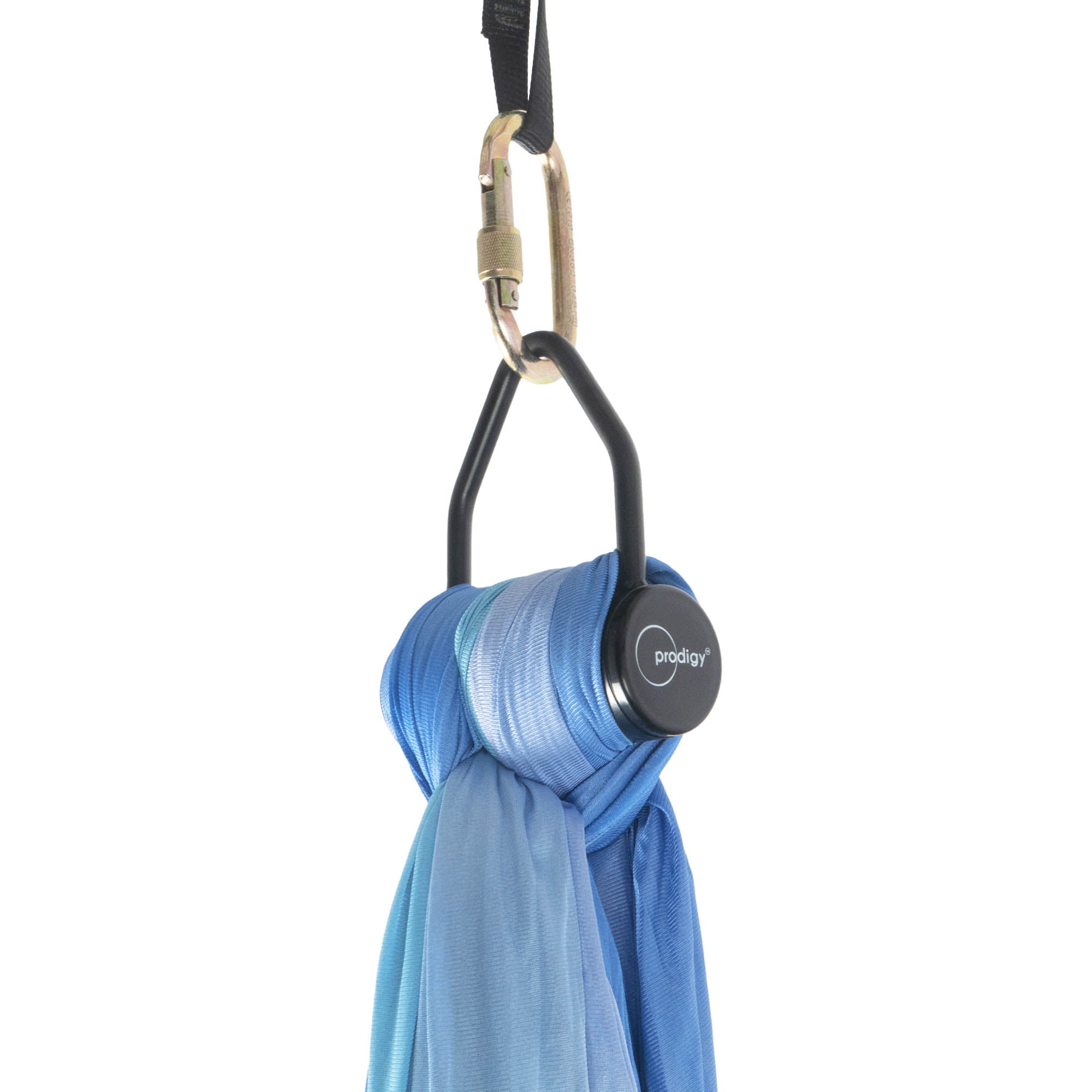 Prodigy aerial silk hook hanging silks, close up angle