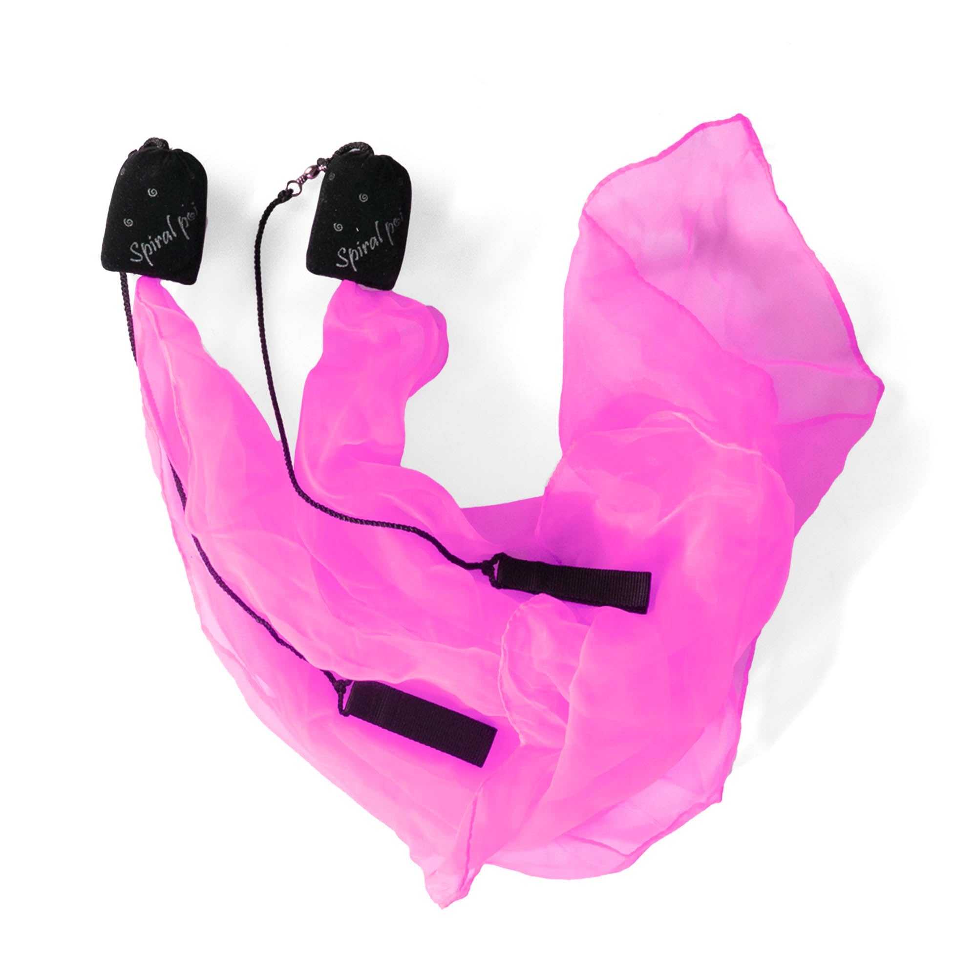 Pyropixie kids spiral poi curled round - UV Pink