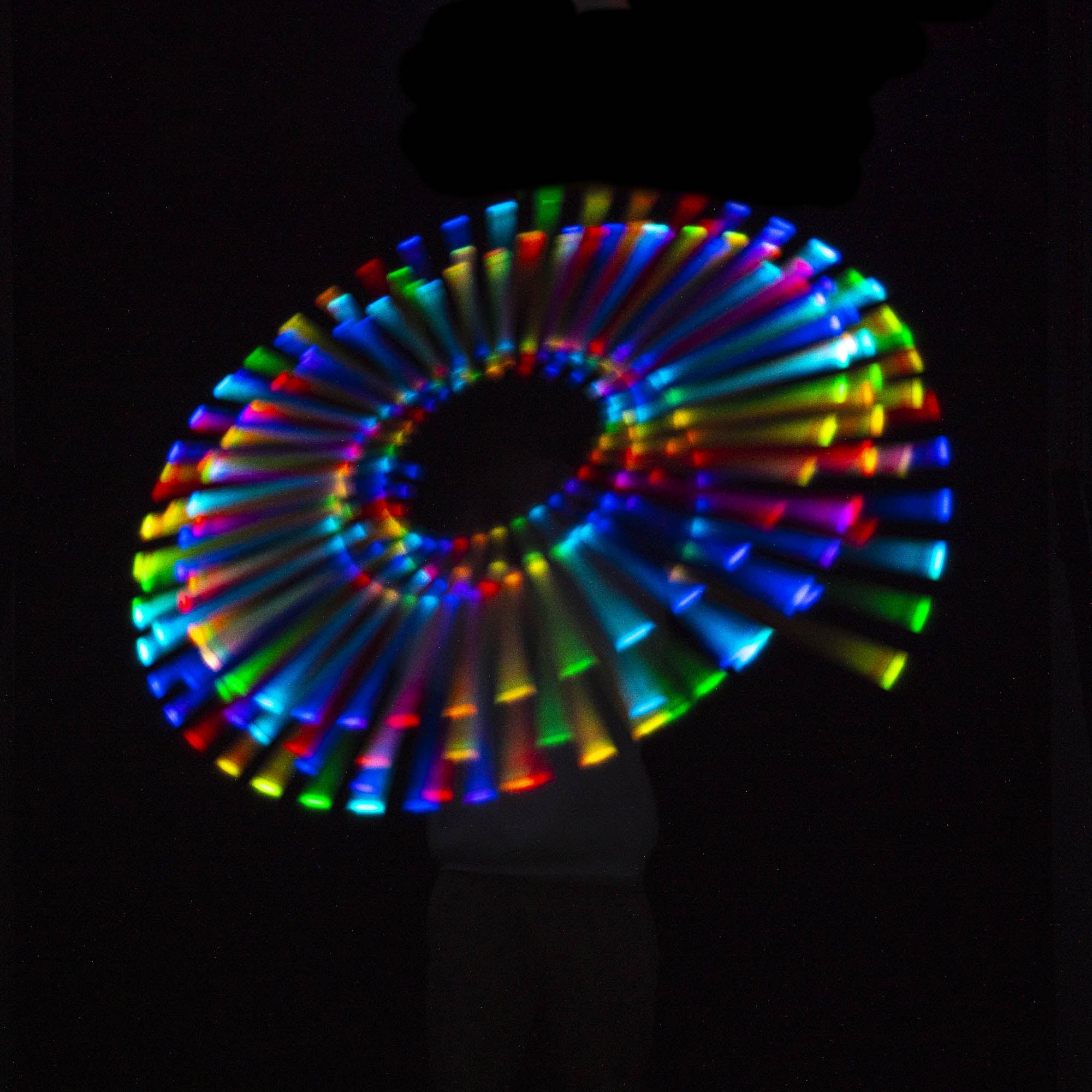 Threeworlds fusion 3 part glow staff light trails