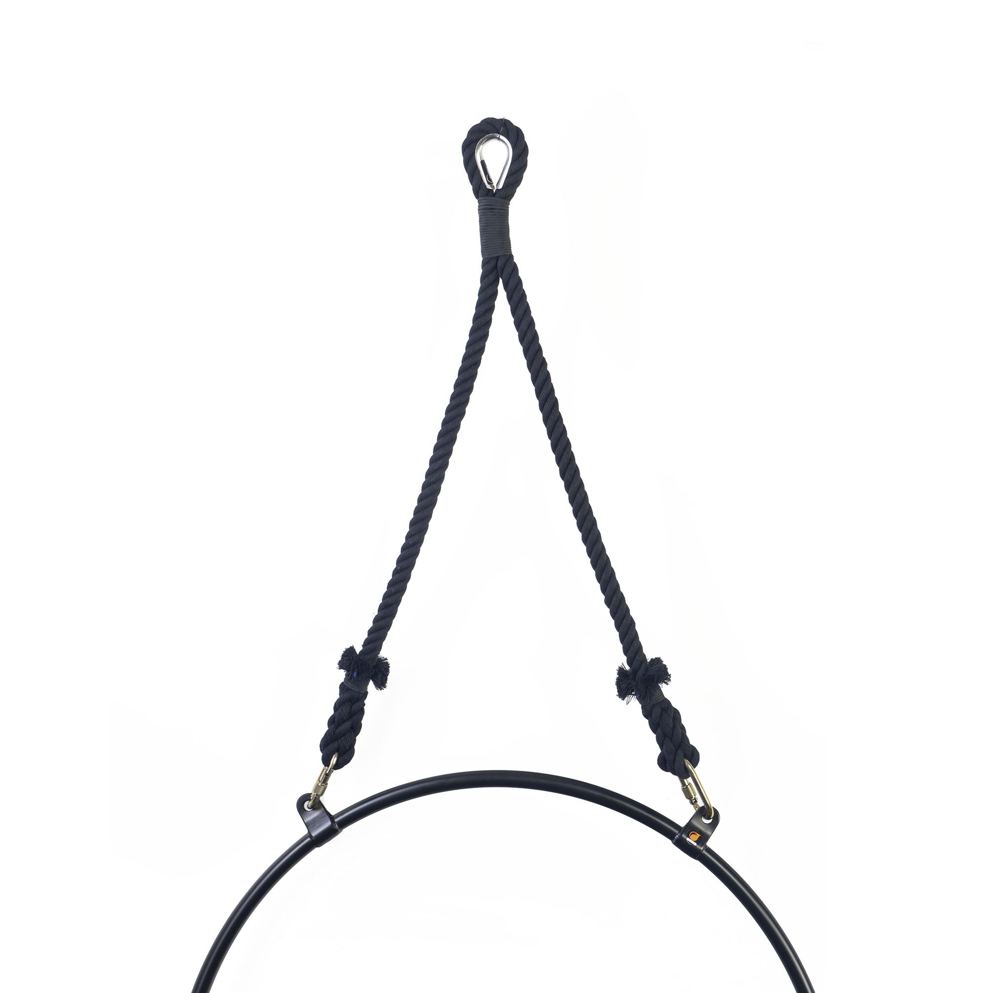 2 point aerial hoop hanging from triangle rope