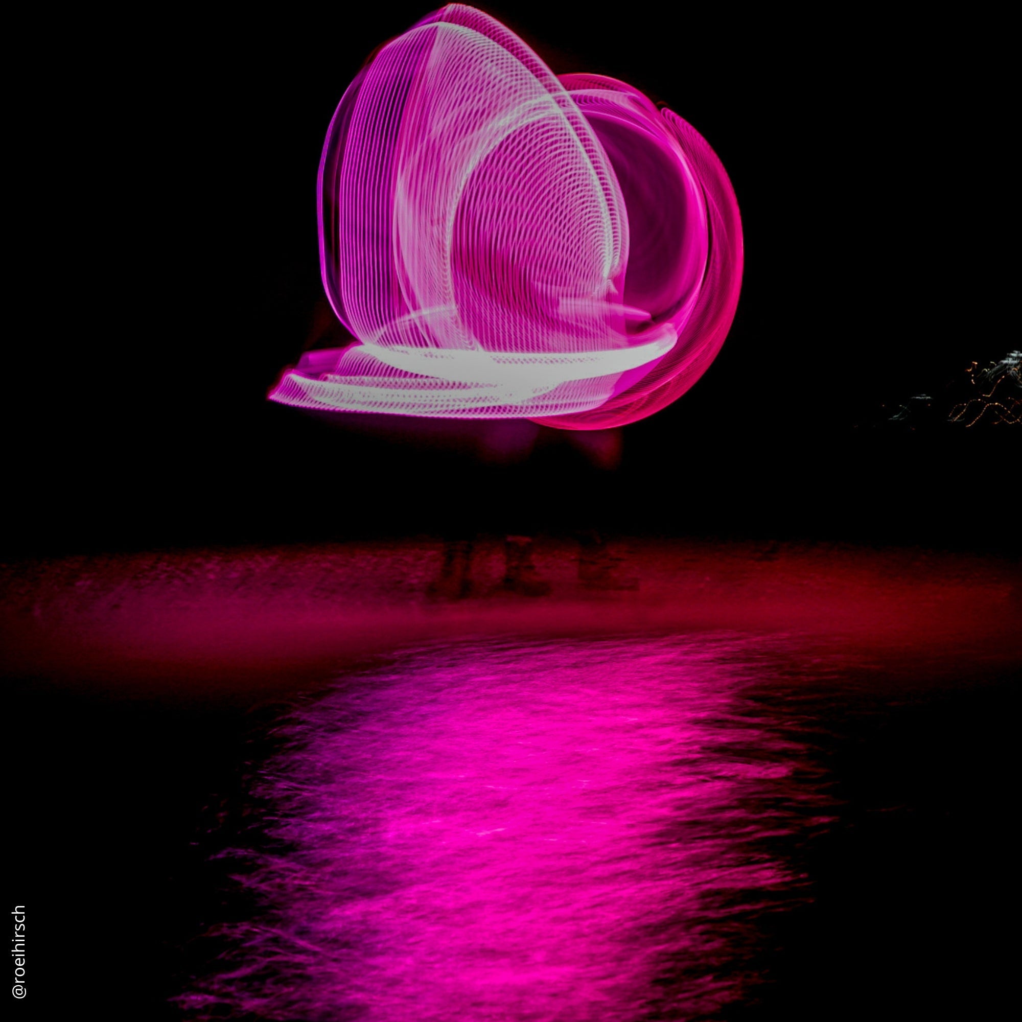 hoop spinning with light trails