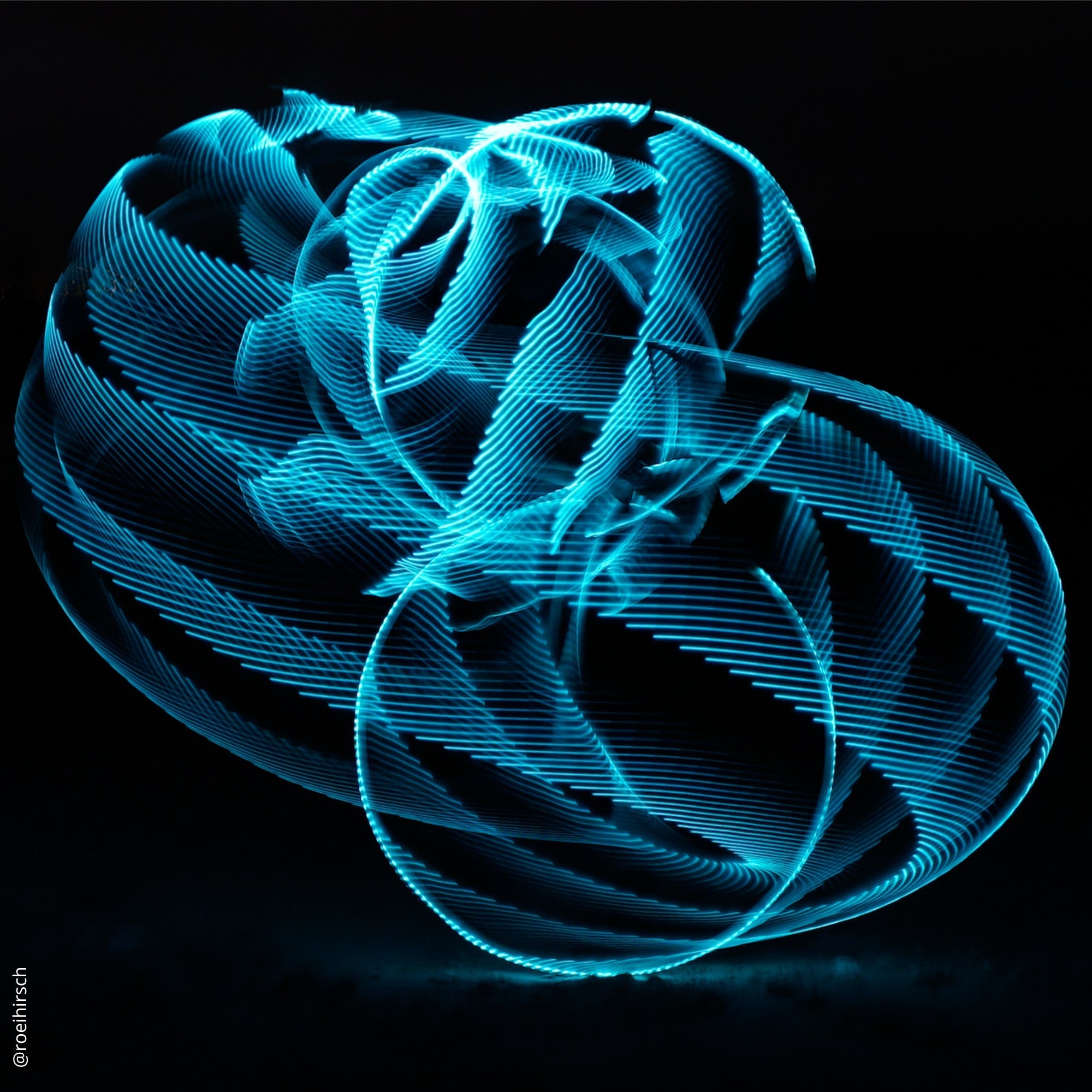 hoop spinning with light trails