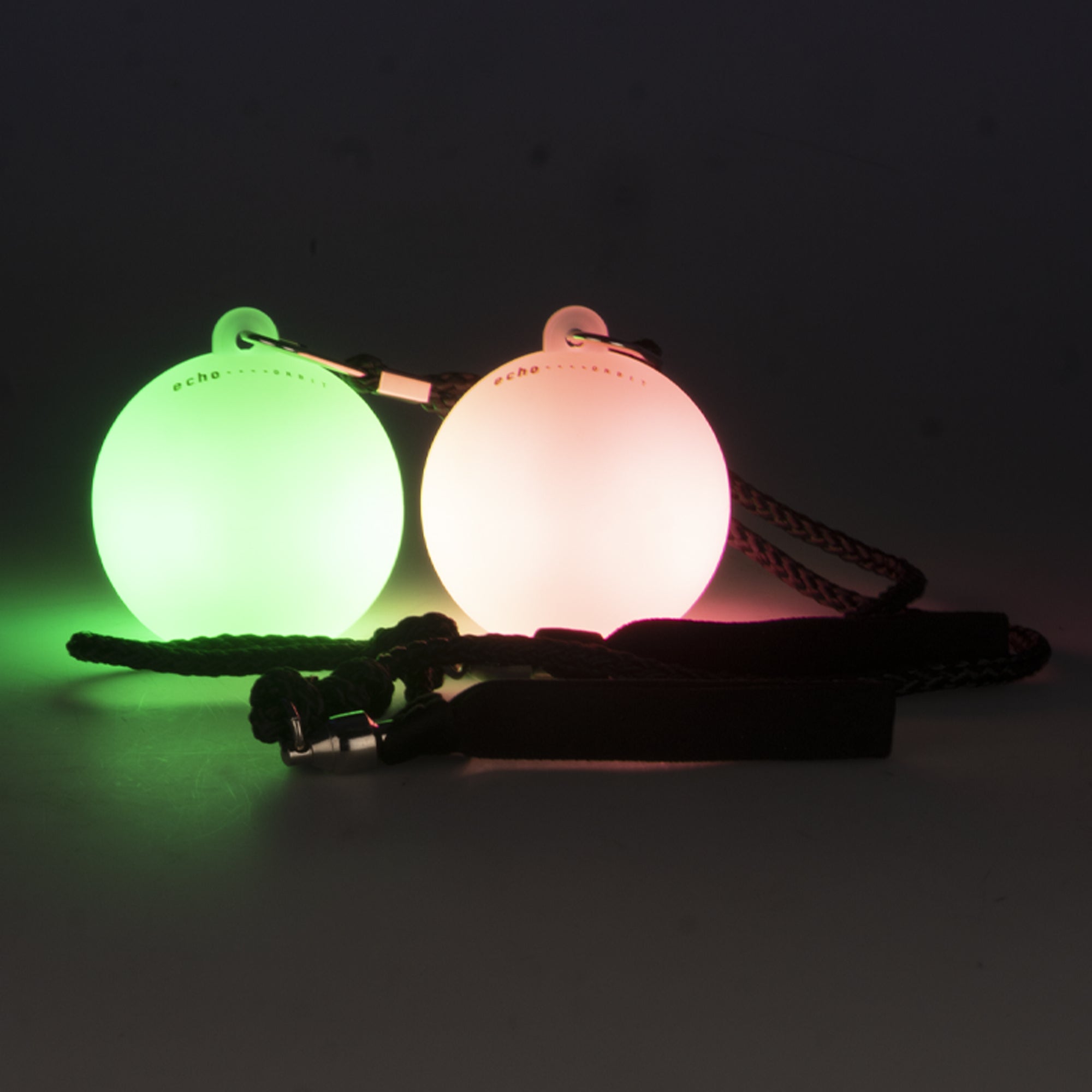 glow poi on a table glowing