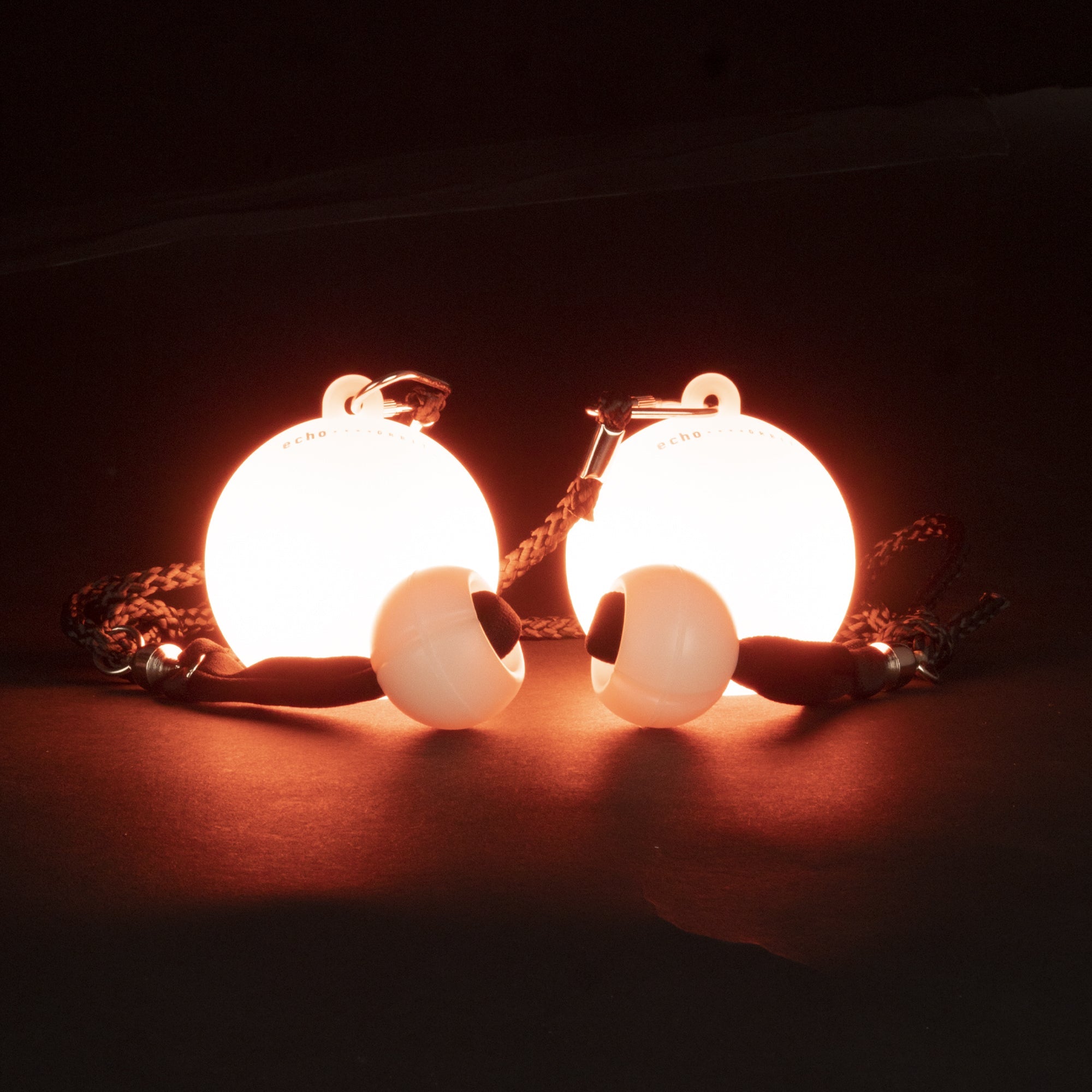 glow poi glowing brightly on a table
