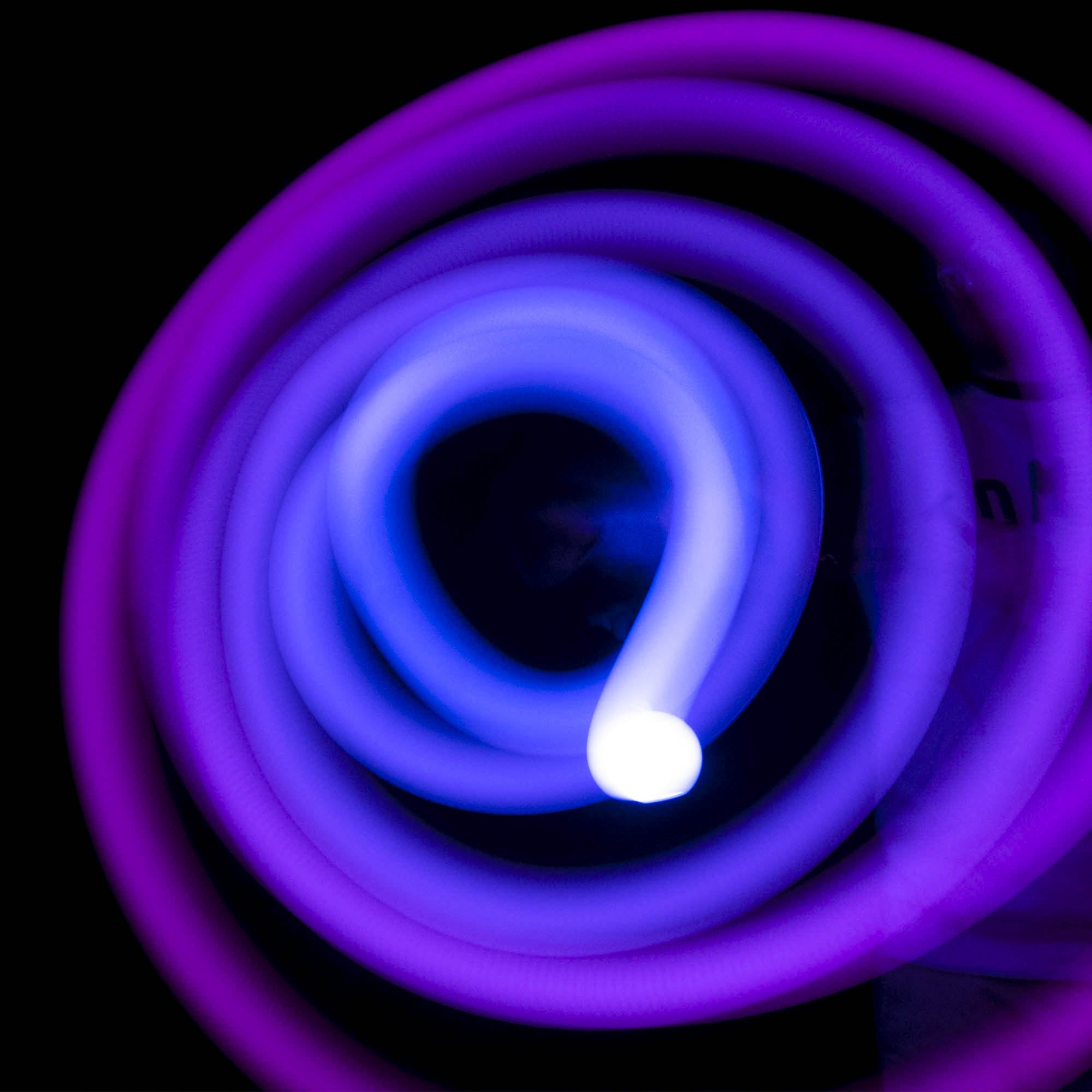 LED poi spinning with light trails