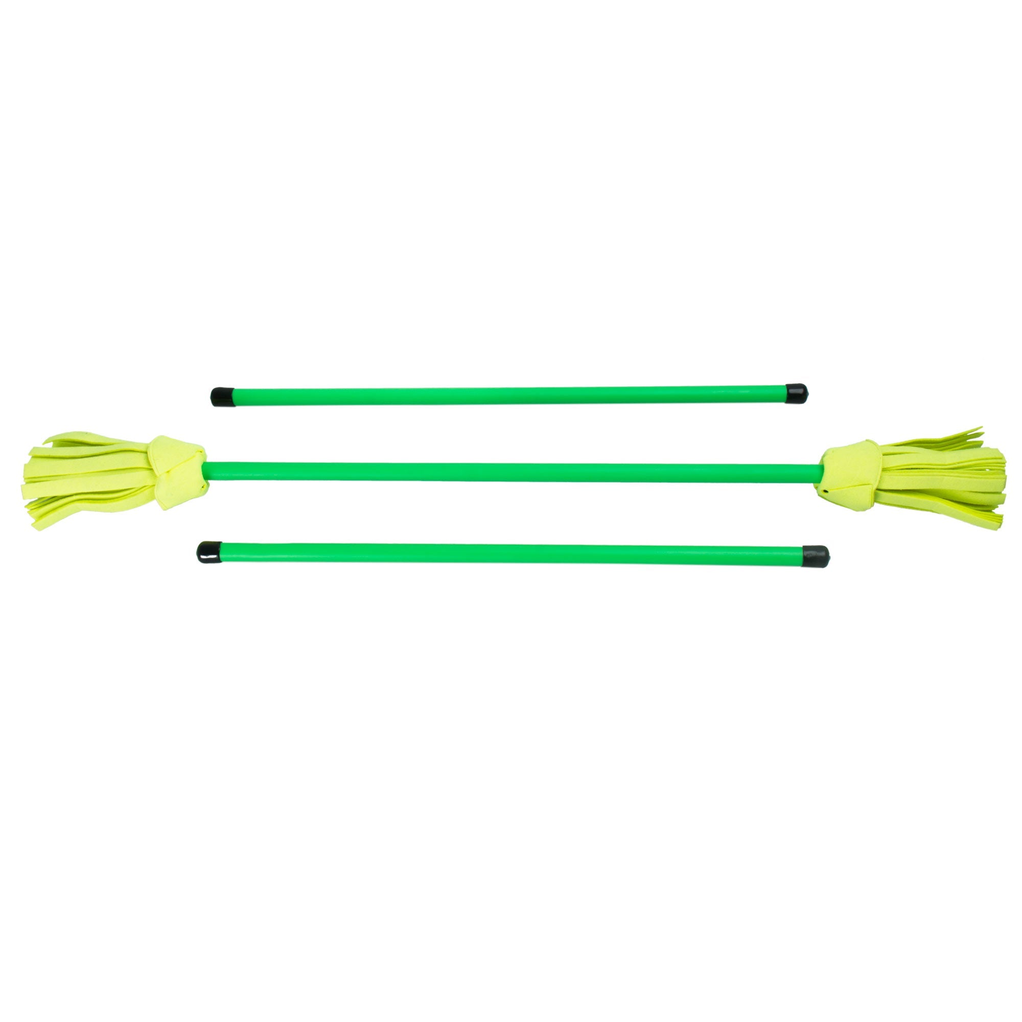 green neo flower stick with hand sticks laid next to it