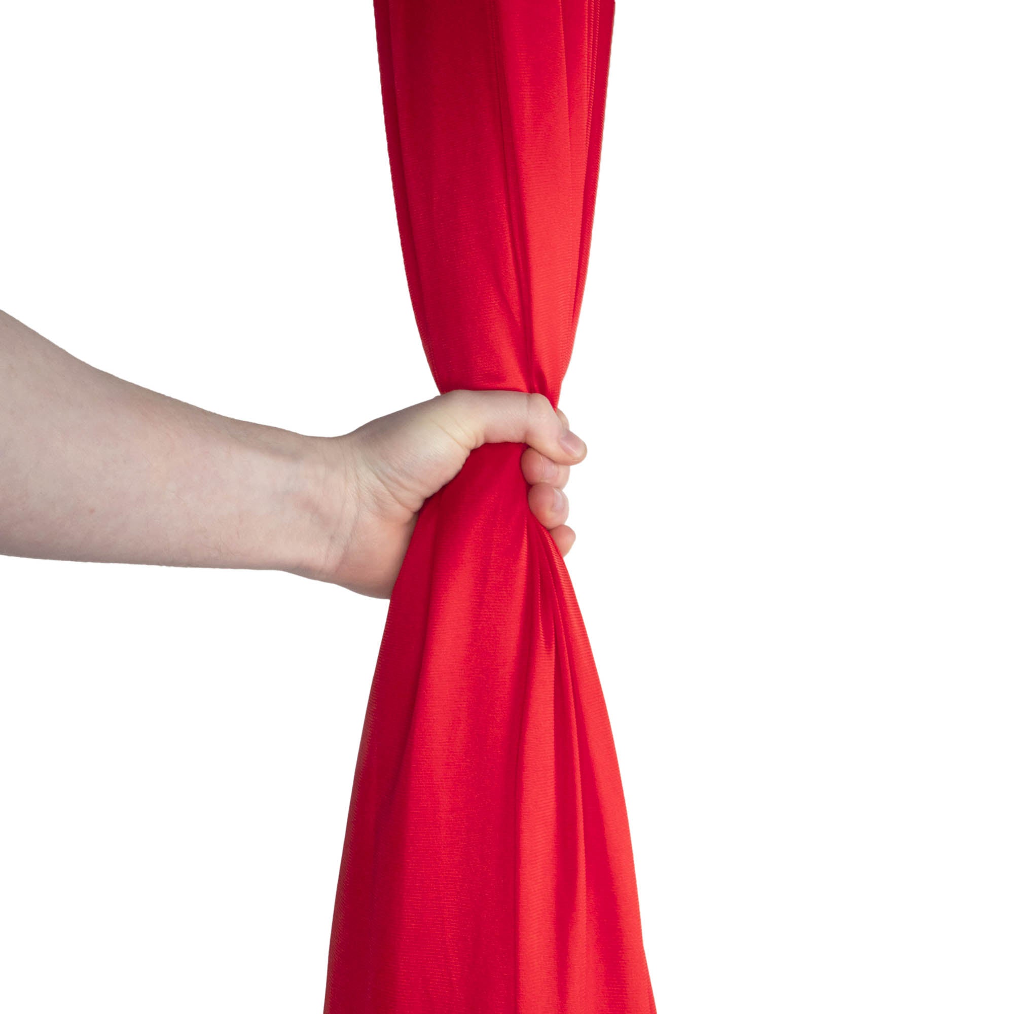 Red silk in hand