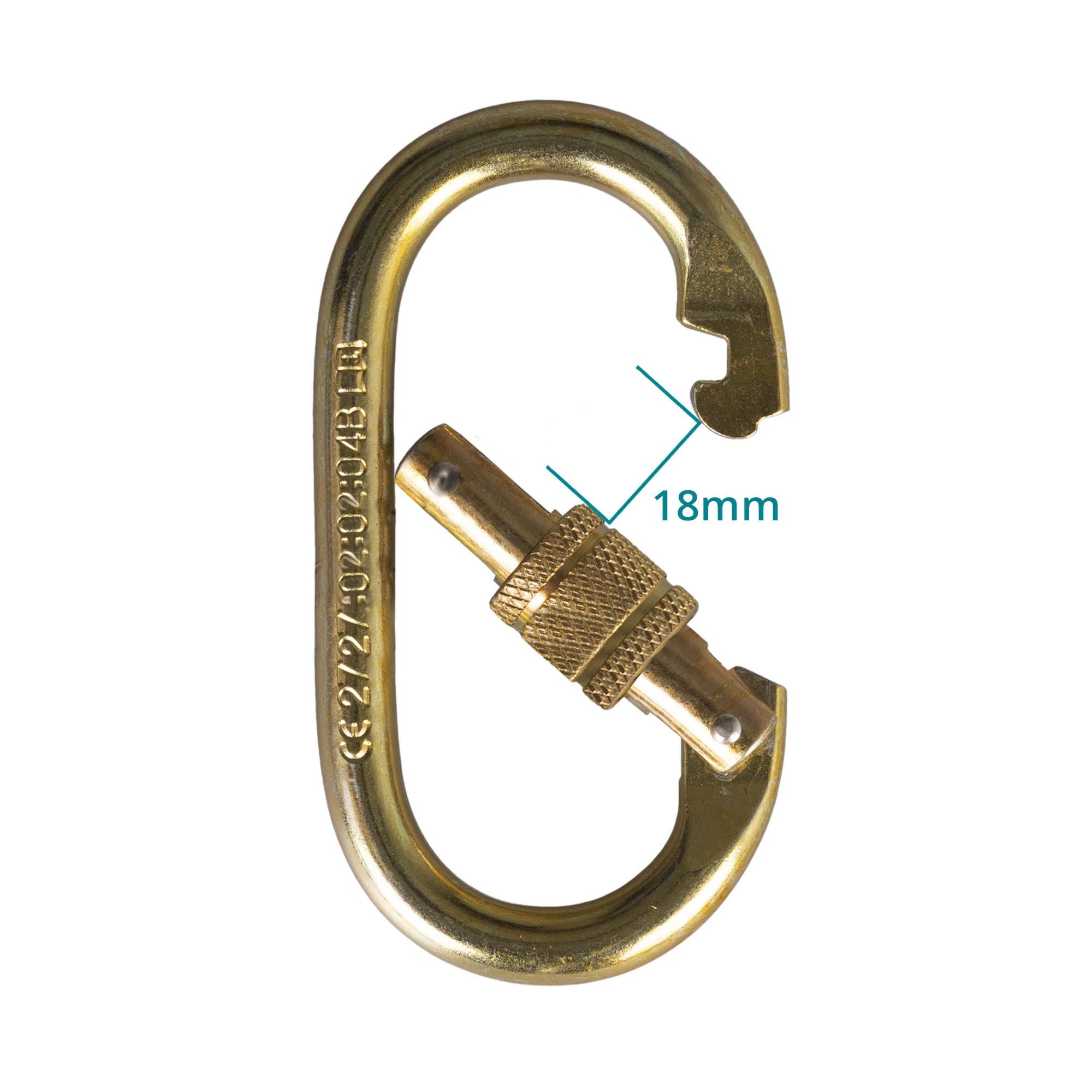 Prodigy screw gate carabiner gate measurement