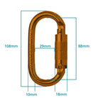 triple action carabiner dimensions