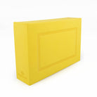 Status foam cigar box in yellow at angle