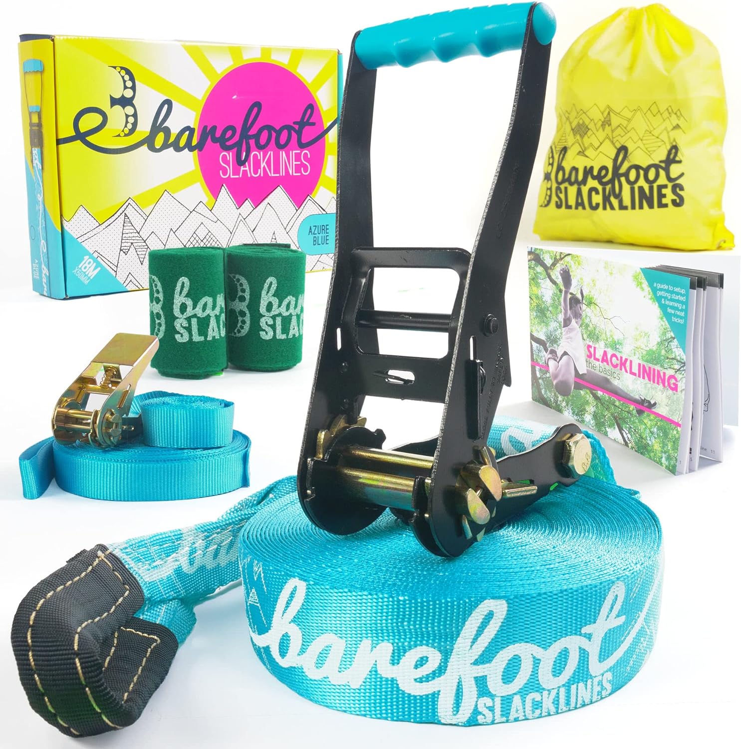 Barefoot Slackline Complete Set in Azure Blue