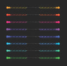 Set of colorful wands