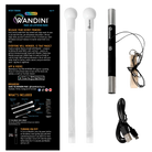 Wandini magic wand set with packaging, two wands, USB cable, and accessories on a white background.